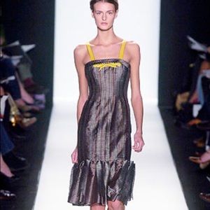 Carolina Herrera Runway Silk Check Dress